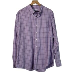 Southern Tide Mens Shirt‎ XL Purple Plaid Button Down Classic Check Long Sleeve